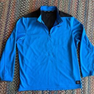 Nike Dri-FIT Blue and Black Golf Pullover